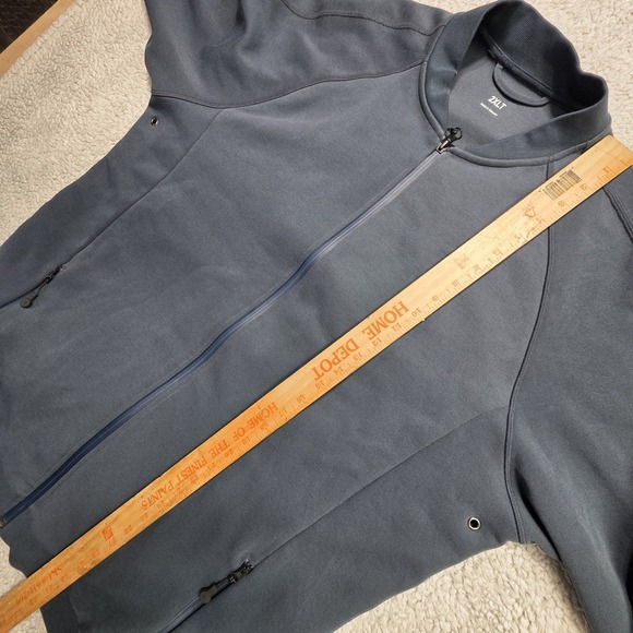 Apple Full Zip Jacket Size 2XLT Apple Logo Employee Blue Coat Zip Pockets - Picture 6 of 16